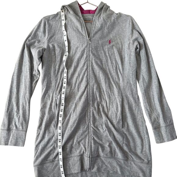 Ralph Lauren gray longer length zip jacket with hood size medium - Picture 4 of 5